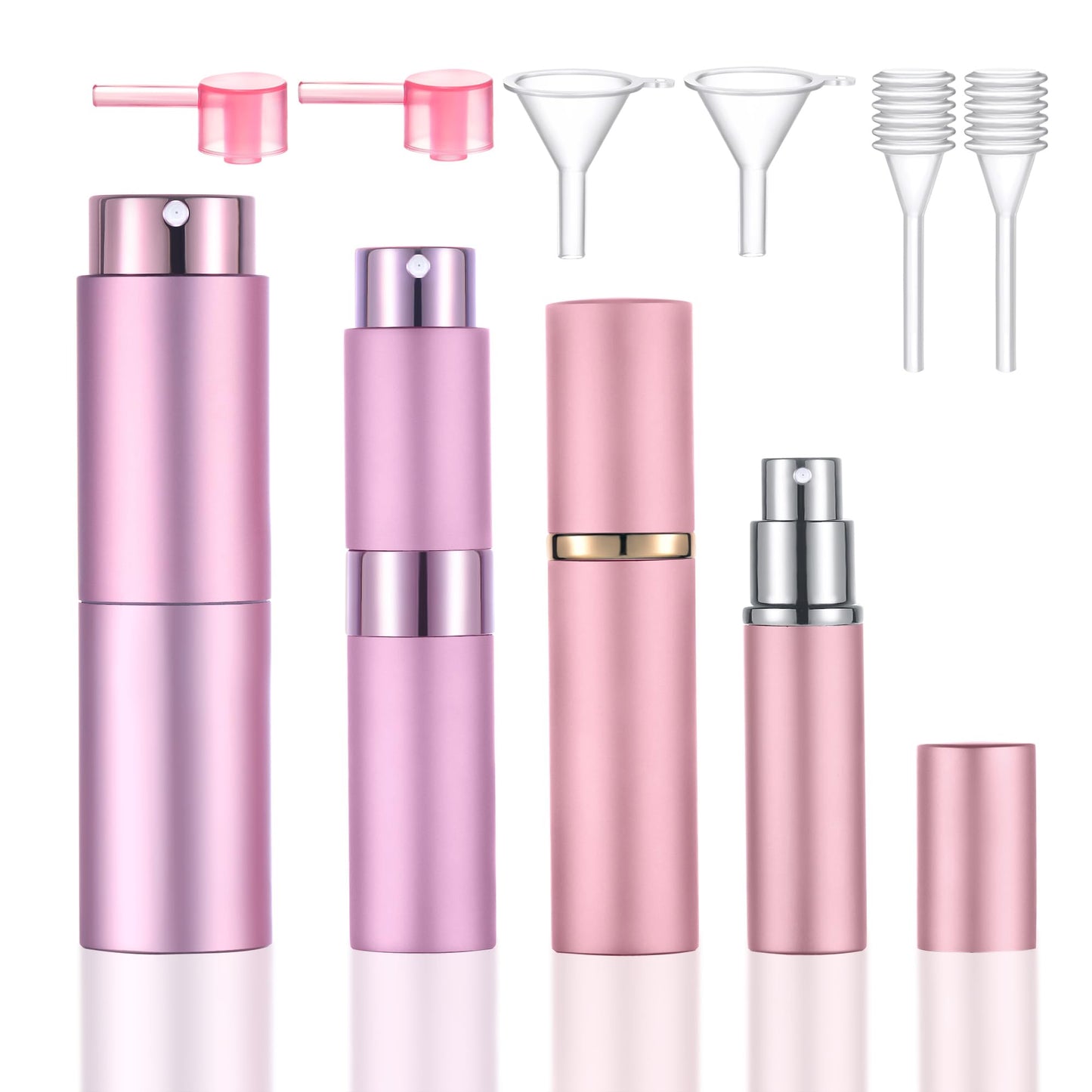 Yikimyfo 4 Pcs Atomizer Sprayer for Perfume 6/8/10/20ml Perfume Refill Bottle Cologne Travel Bottle Refillable Perfume Bottle Fine Mist Fragrance Atomizer Perfume Spray Bottle for Travel
