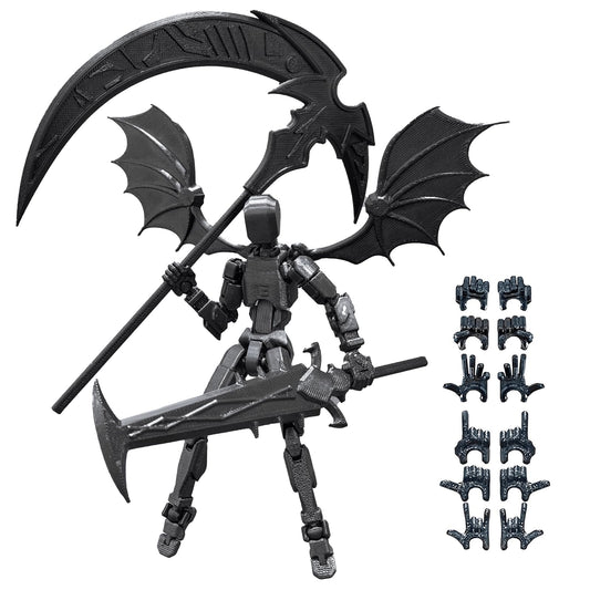 Lucky 13 Action Figure (Assembly Completed) T13 Action Figure Set3D Printed Robot 13 Action Figure Dummy 13 Set for Collectors Desktop Decorations Black