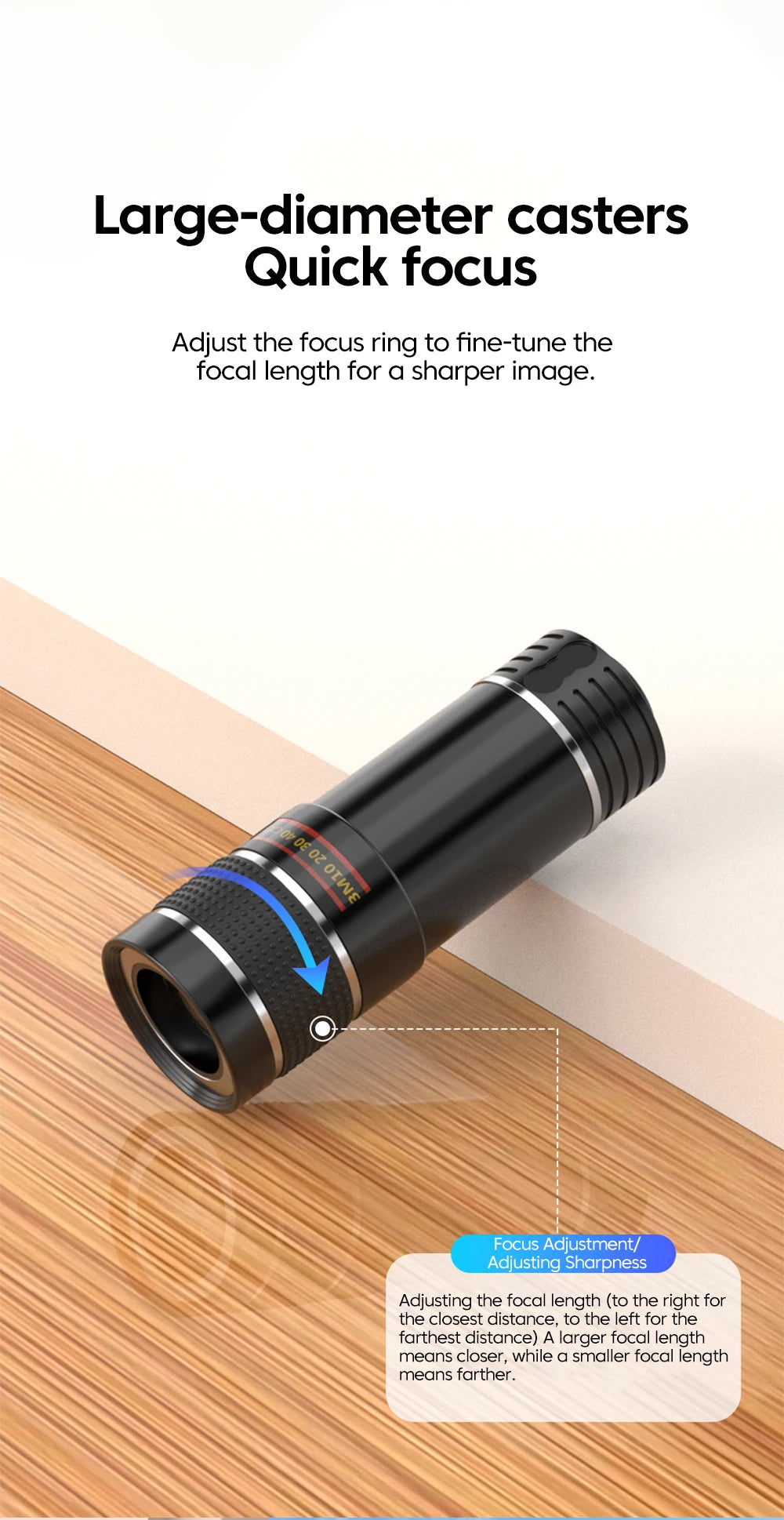 20x Mobile Phone External Telephoto Lens Kit Portable Design With Lens Clip HD External Zoom Camera Lens For Concert Shooting ﻿