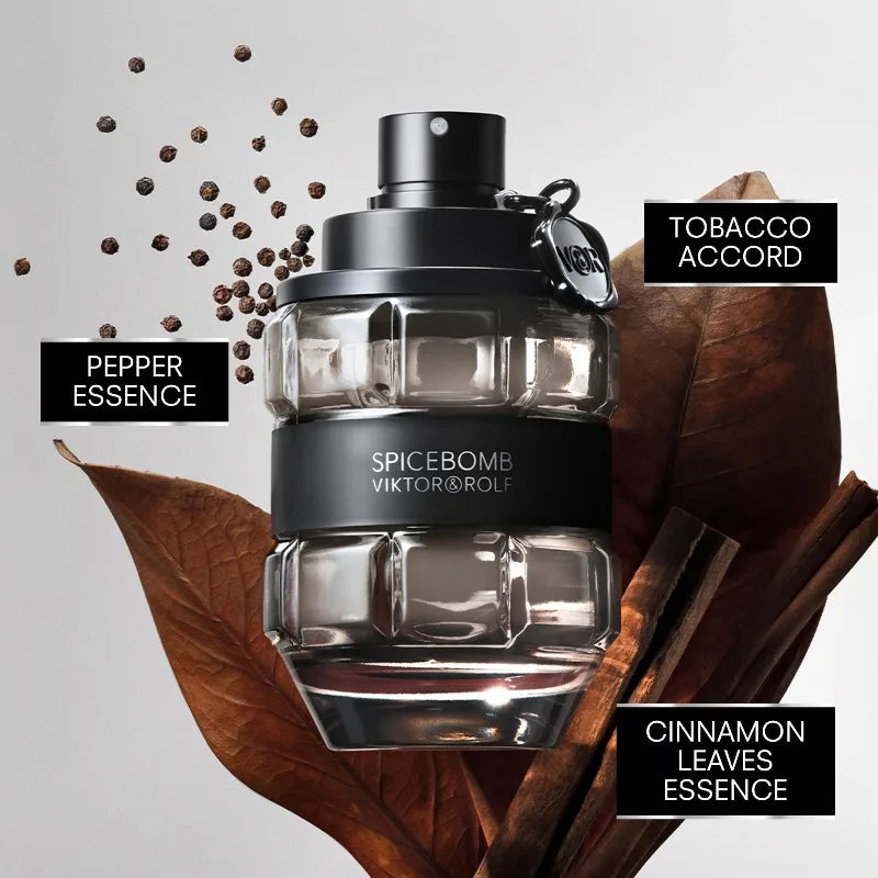 Viktor&Rolf Spicebomb Eau De Toilette Woody Spicy Cologne Men with Notes Citrus Tobacco 90ML Long Lasting Fragrance Cologne