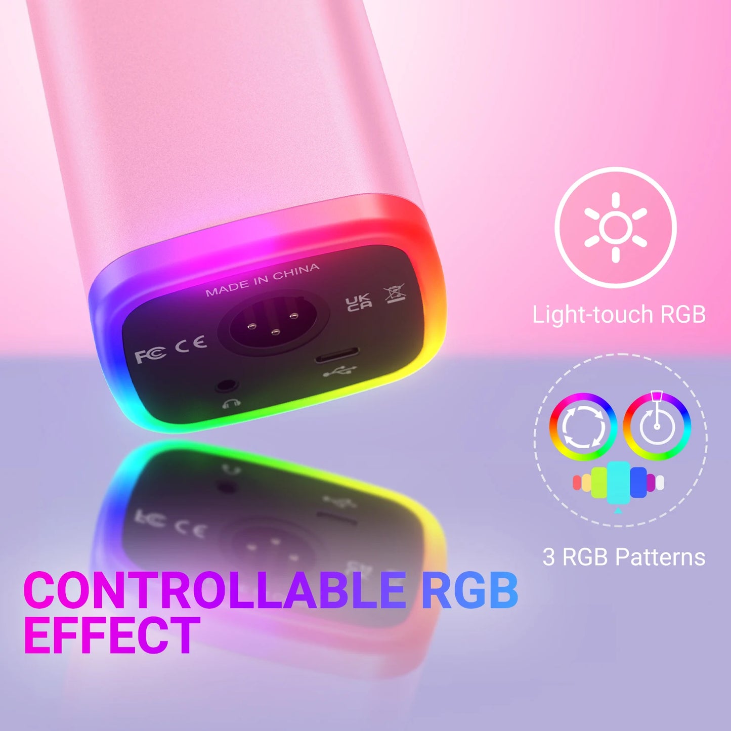 FIFINE USB/XLR Dynamic Microphone with RGB Control/Headphone Jack/Mute,MIC for PC Gaming YouTube Live-Streaming AmpliGame-AM8P