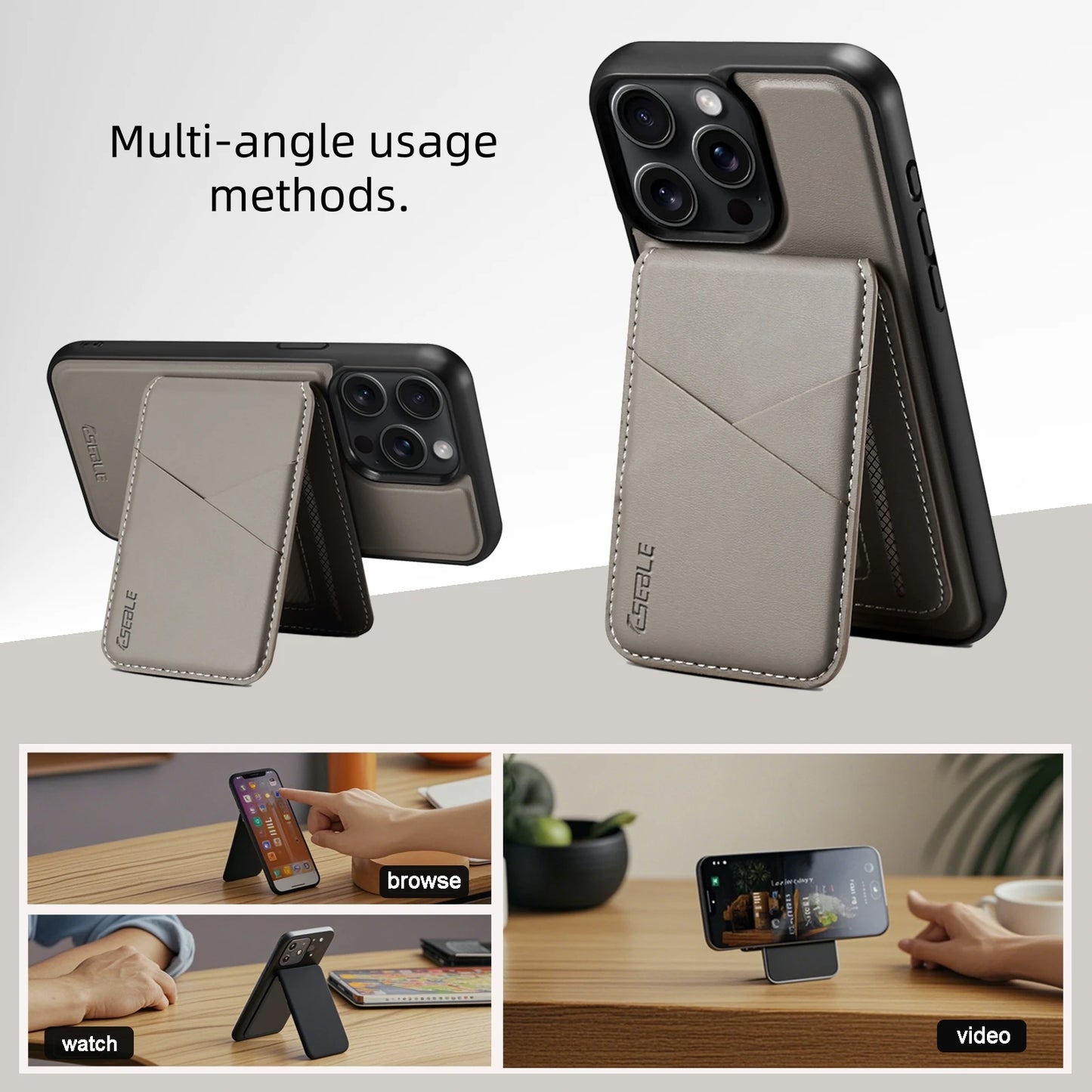 2 In 1 Detachable Magnetic Leather Case for IPhone 17 16 Pro Max 15 14 13  Wallet Cover Cards Holder Pocket