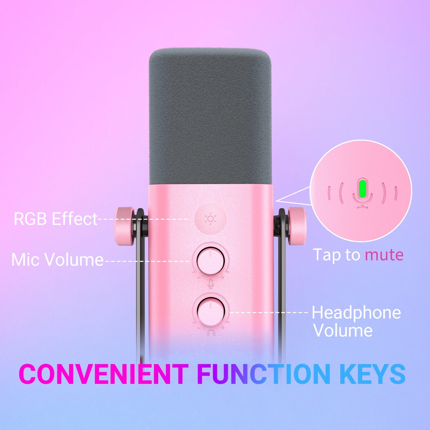 FIFINE USB/XLR Dynamic Microphone with RGB Control/Headphone Jack/Mute,MIC for PC Gaming YouTube Live-Streaming AmpliGame-AM8P