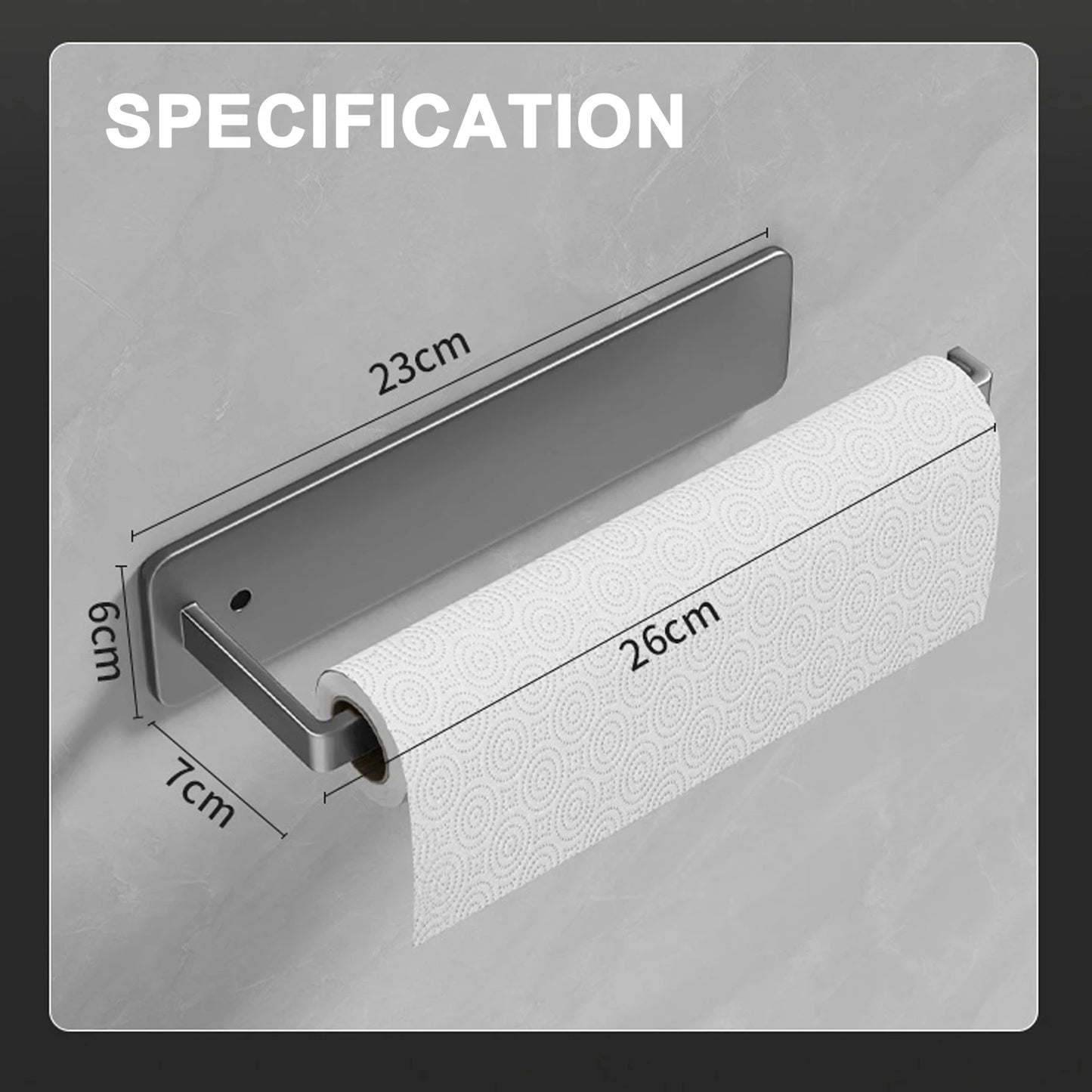 Adhesive Toilet Paper Holder Stainless Steel Wall Mount Kitchen Roll Towel Rack Napkin Dispenser Absorbent Stand Tissue Hanger