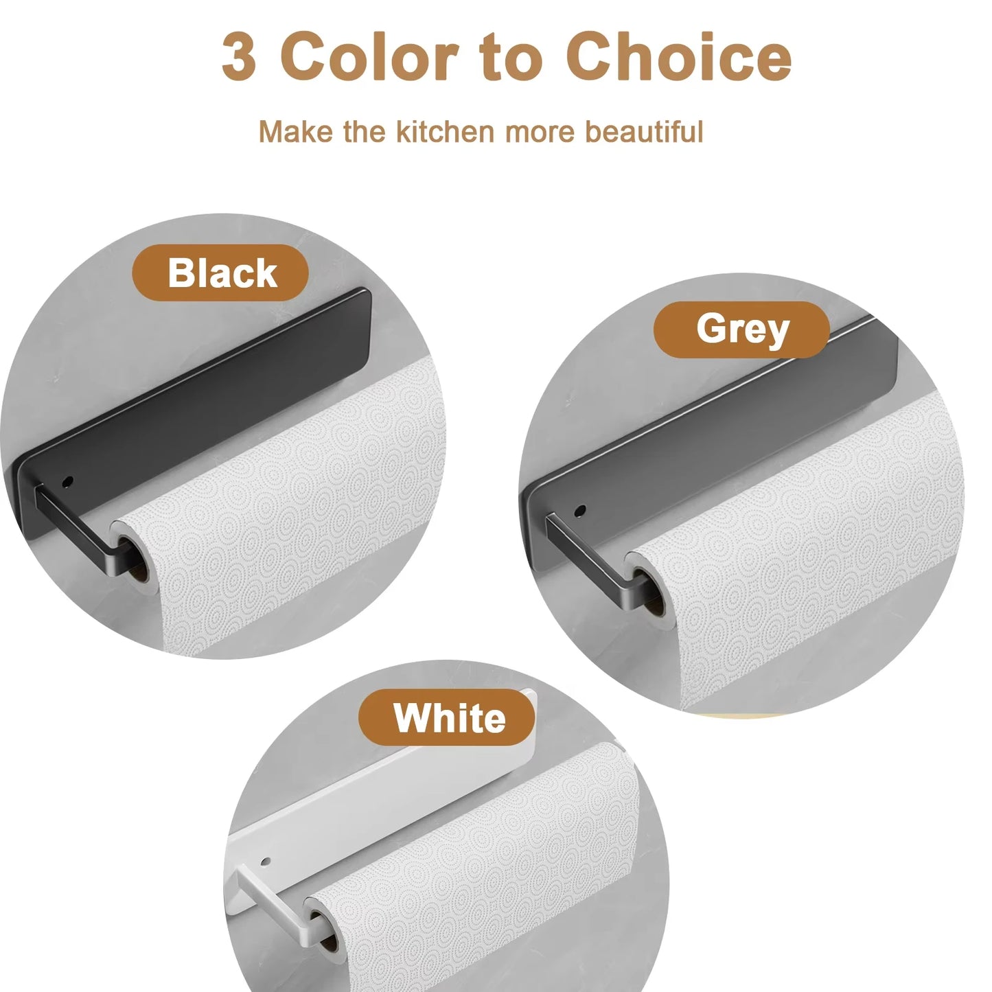 Adhesive Toilet Paper Holder Stainless Steel Wall Mount Kitchen Roll Towel Rack Napkin Dispenser Absorbent Stand Tissue Hanger