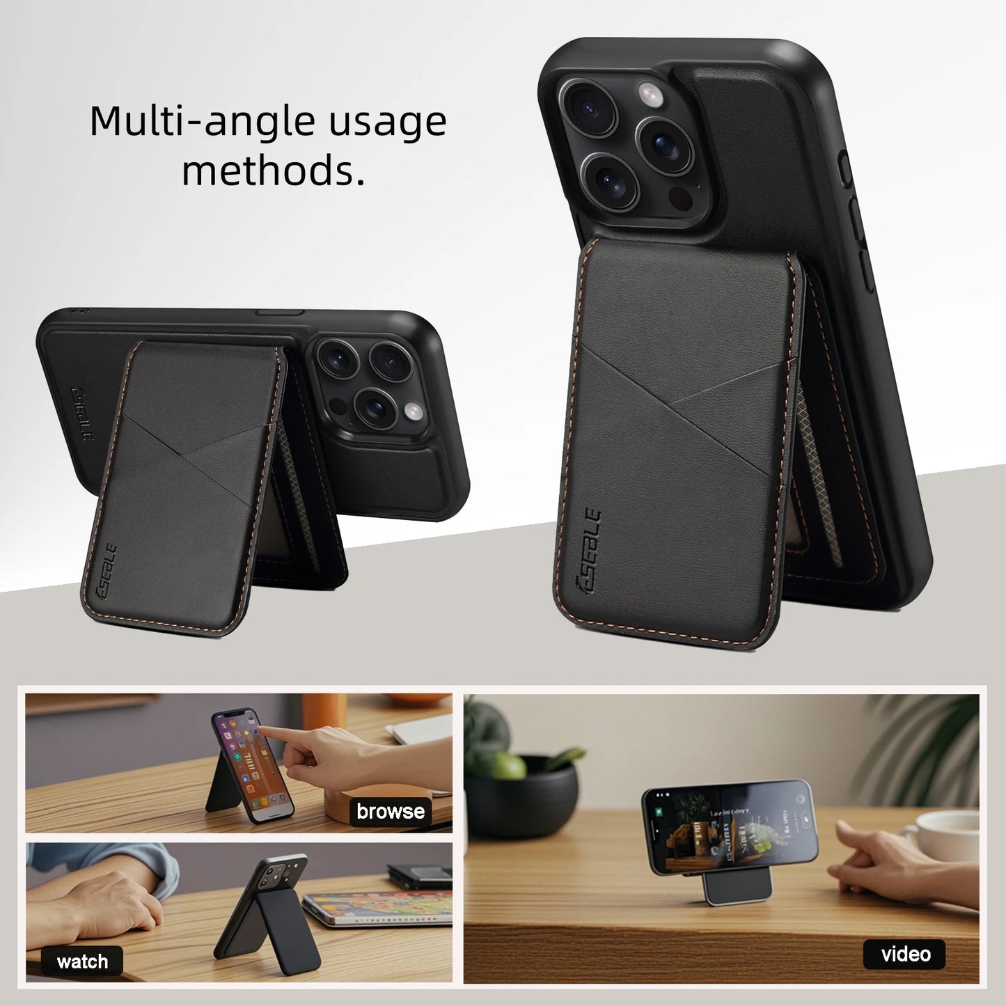 2 In 1 Detachable Magnetic Leather Case for IPhone 17 16 Pro Max 15 14 13  Wallet Cover Cards Holder Pocket