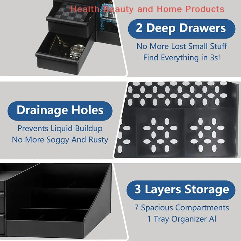 Cologne Organizer For Men, Perfume Stand, Cologne Holder For Dresser, Bathroom Countertop Organizer With Drawers