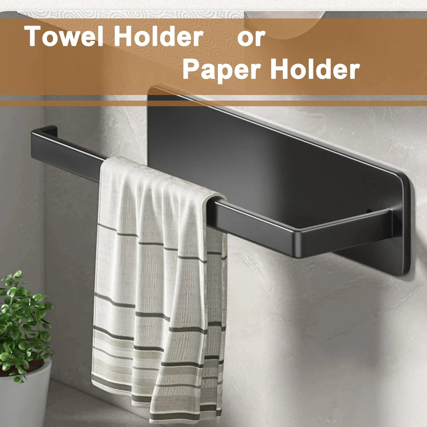 Adhesive Toilet Paper Holder Stainless Steel Wall Mount Kitchen Roll Towel Rack Napkin Dispenser Absorbent Stand Tissue Hanger