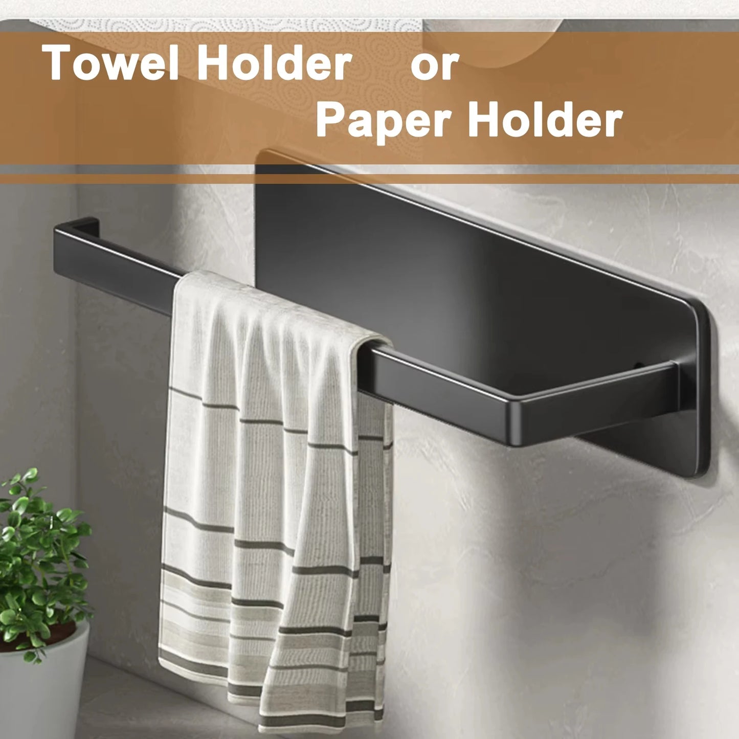 Adhesive Toilet Paper Holder Stainless Steel Wall Mount Kitchen Roll Towel Rack Napkin Dispenser Absorbent Stand Tissue Hanger