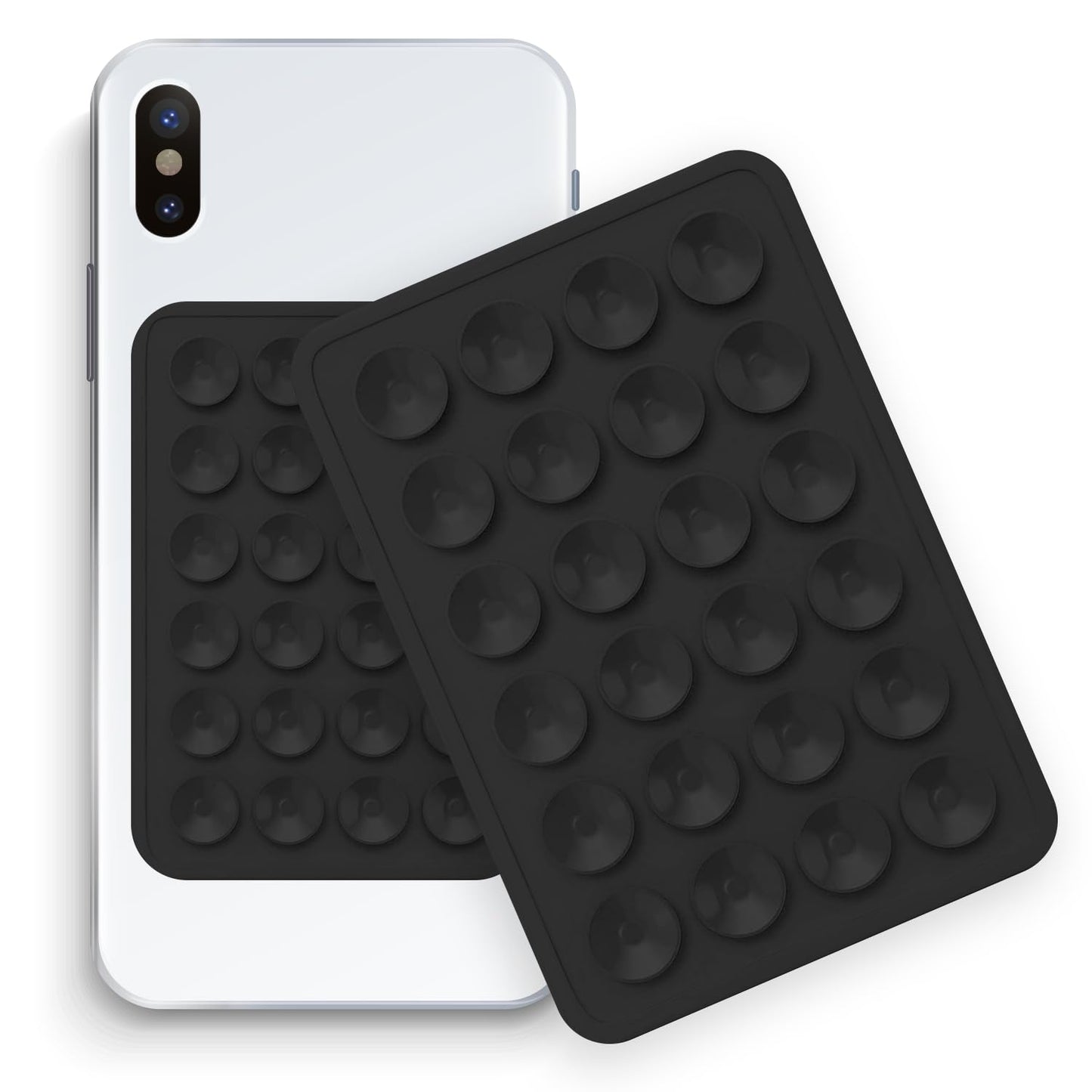 Cymbidium Silicone Suction Phone Mount - Sticky Phone Grip Suction Cup Phone Case - iPhone and Android Suction Cup Phone Mount for Selfies and Tiktok Videos (Black)
